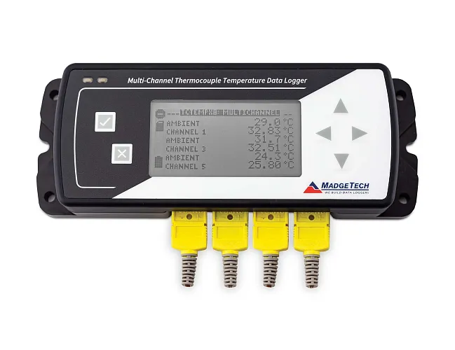 TCTempXLCD | Vícekanálový robustní teplotní data logger pro externí termočlánky, s displejem